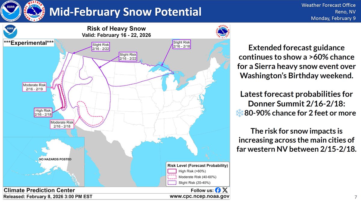 Winter is returning to the area this week.  Be prepared and visit quickmap.dot.ca.gov and weather.gov for the latest traffic and weather conditions.