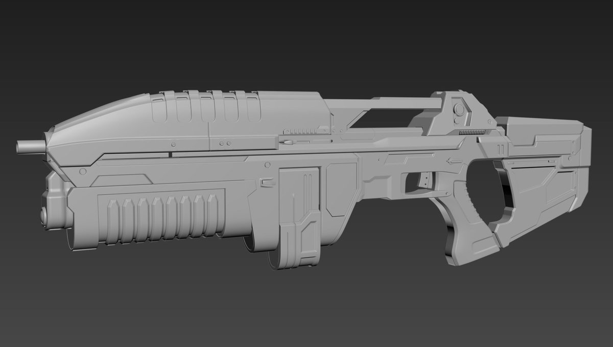 SIIHENRY107's tweet image. I have been Working on a redesign of this early concept art weapon from Halo made by @game_fabricator  for what later became Halo CE, pretty happy with the result in terms of modeling and will be texturing it soon. #3dsmax