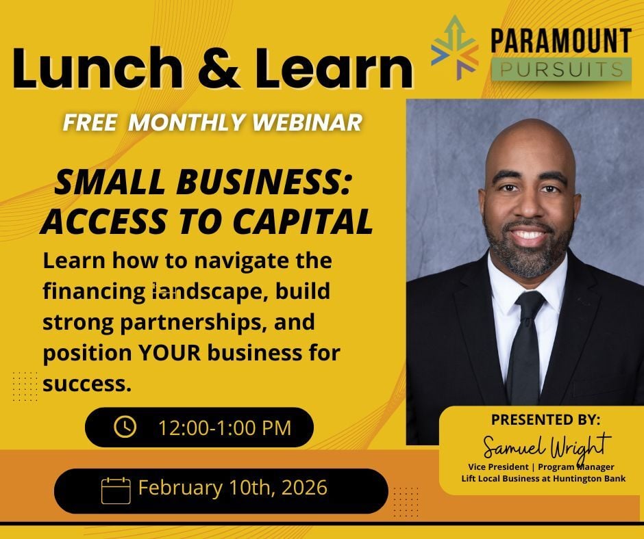 Join us for Small Business Access to Capital, our FREE February Lunch and Learn webinar.
👉 Register now and get equipped to fund your vision: hubs.ly/Q04073R80