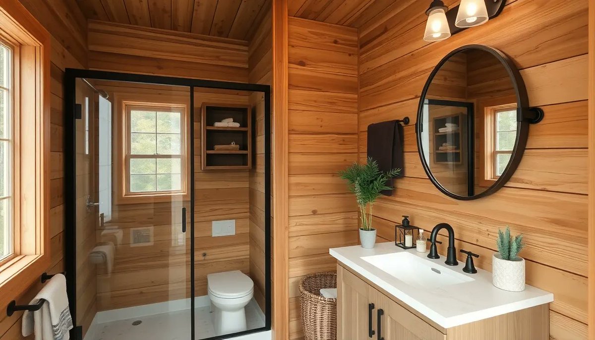 TheLemeDecor's tweet image. Cabin bathroom ideas blend natural wood finishes, stone accents, and warm lighting to create a cozy, rustic retreat with charming character.
#CabinBathroom #RusticInteriors #HomeDecor #InteriorDesign #CozySpaces