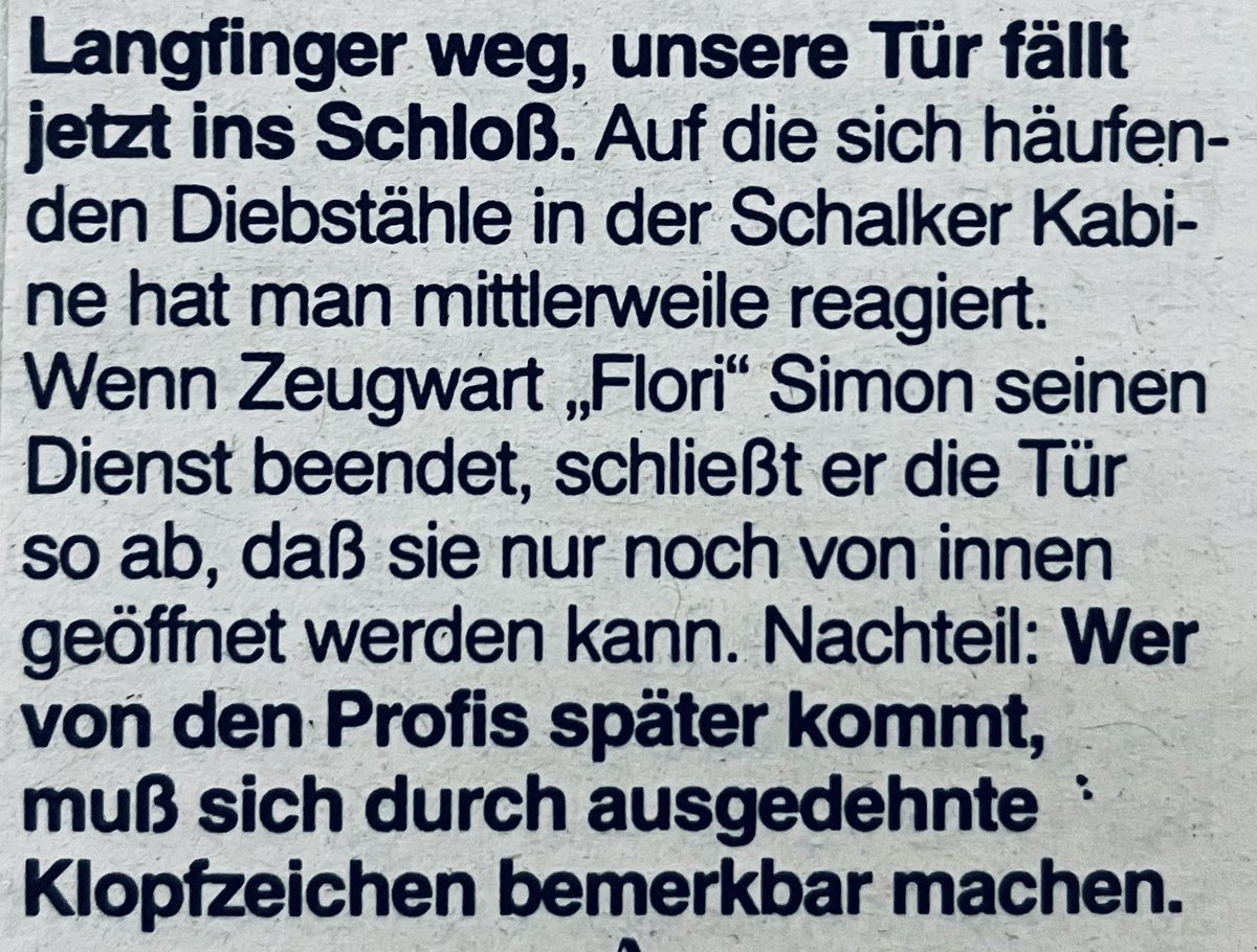 09.02.1996 - „Langfinger weg, unsere Tür fällt jetzt ins Schloß“
#Schalkevor30 #S04