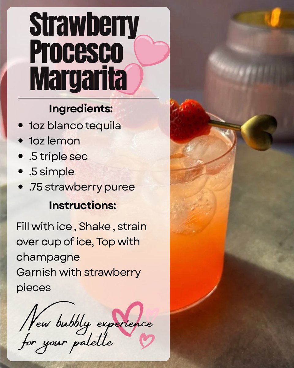 DiamondMag314's tweet photo. 💖✨ Gemmy’s Valentine Pick: Strawberry Prosecco Margarita ✨💎

Sweet. Sparkly. And definitely catching feelings. 🍓🥂
Whether you’re celebrating love, friendship, or your own shine, this one fits the moment.

Tag who you’d share this with—or who should be sharing it with you https://t.co/Ikju0UBDDU