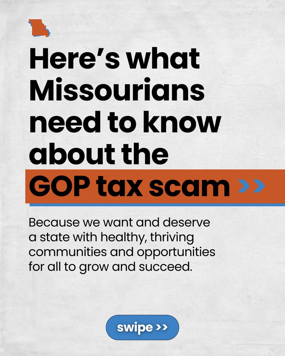ProgressMO's tweet image. Why are Missouri Republicans massively increasing taxes for the majority of our state? Here's what you need to know about the GOP tax scam. ➡️
#MOLeg #MOGov #HJR174