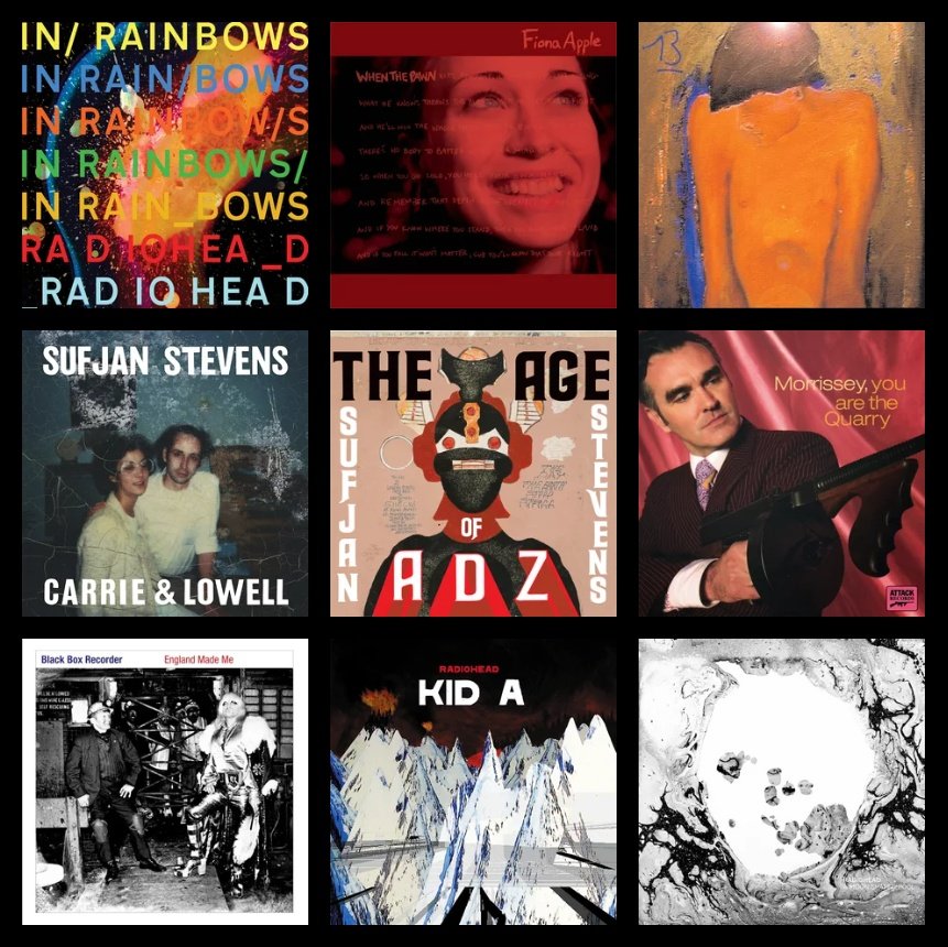 coxonkisses's tweet image. Albuns that i listent when im feeling down! (Yes, i am willling to make myself worse)