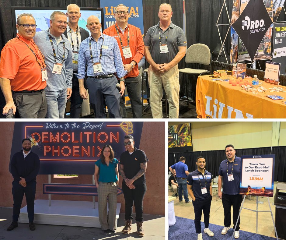 LHSFNA's tweet image. LHSFNA was front and center at the National Demolition Association’s Annual Convention in Phoenix! 🌵⚒️

Travis Parsons represented LIUNA's TriFunds to show the demolition industry how LIUNA partnerships lead to safer jobsites and high-quality results.

#SafetyFirst #Demolition