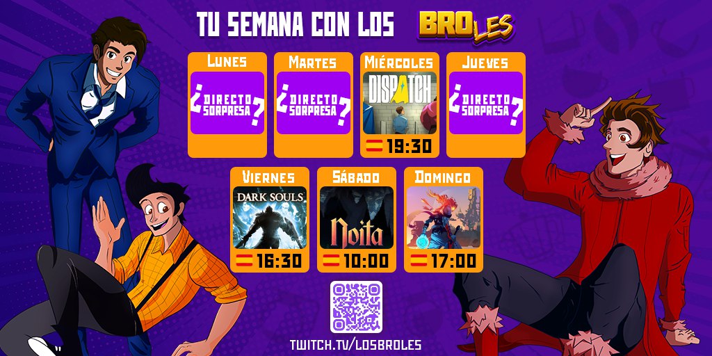 Semanita a tope de contenido

🟡🔵🔴 Dispatch capítulo 4, a ver si se llevan bien

🟡🔴 No-Hit a 4 manos!! ¿Acabamos ruteo?

🟡 Noita! tenemor Run funcionando! Luna y a por SOLES ☀️

🔴 Dead Cells Platinando y venciendo a DRÁCULA 🩸

Apúntate al mejor canal de Twitch!