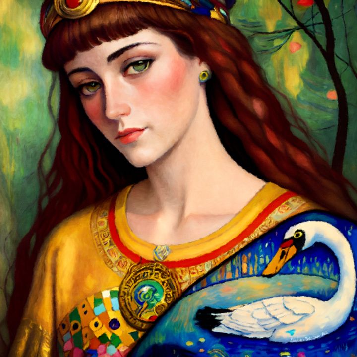 Art of the Day! "Queen Leda and the Swan". Buy at: ArtPal.com/LauriesArt111?…