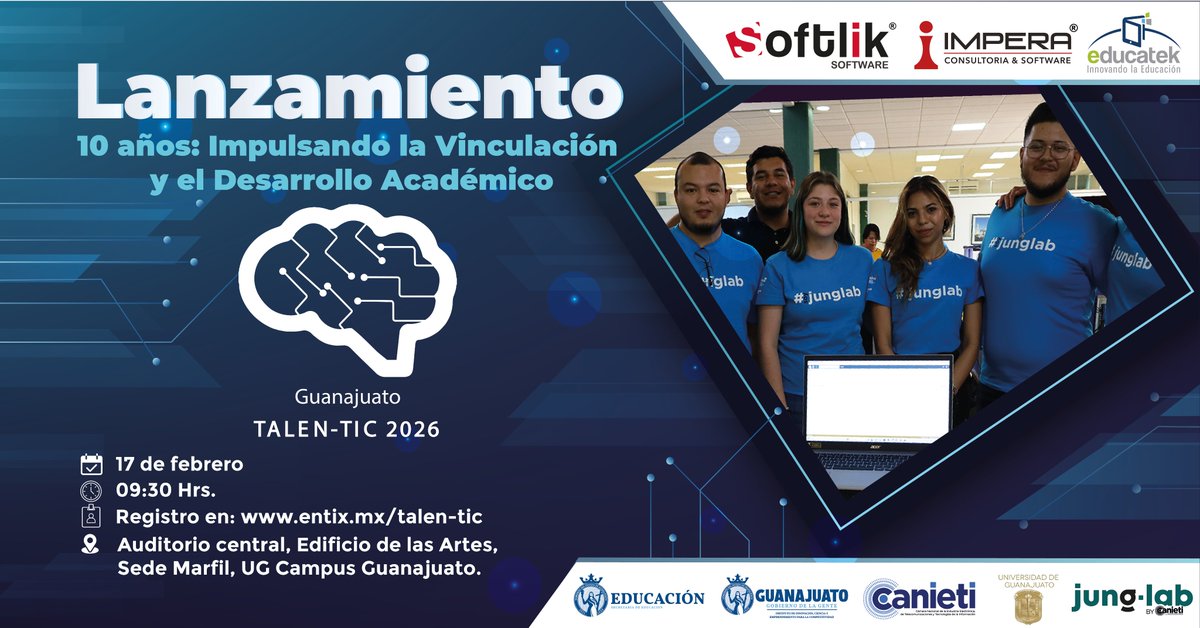 #TALENTIC cumple 10 años impulsando el talento y tú puedes ser parte de esta historia.
Descubre todos los detalles de la convocatoria 2026 en el evento de lanzamiento.

📅17 feb | 9:30 hrs
📍 <a href="/UdeGuanajuato/">Universidad de Guanajuato</a>, Sede Marfil, Edificio Artes, Auditorio Central
🔗bit.ly/4rFfQAb