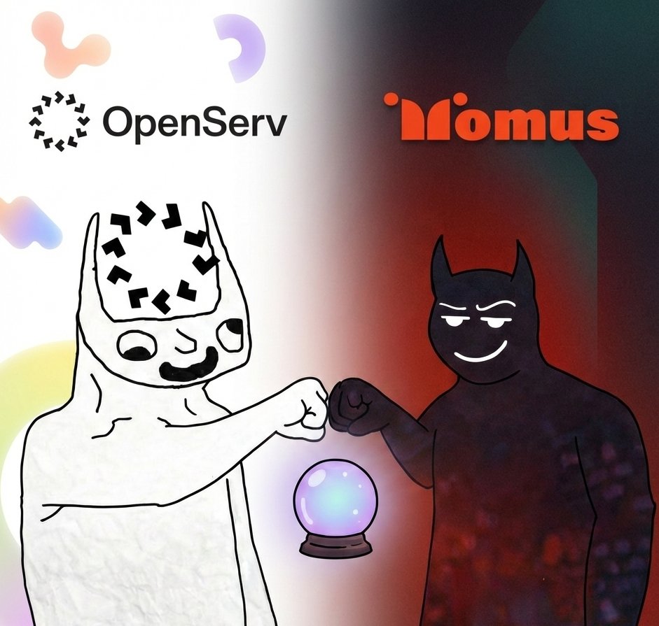 momus_ai's tweet image. We had a great call today with @open_founder from @openservai. As we aligned on the Momus TGE, it became clear this isn’t just a launch. Together with OpenServ, we’re putting an AI agent into the open, using $SERV technology to bring Momus’ next-level reasoning to the world.