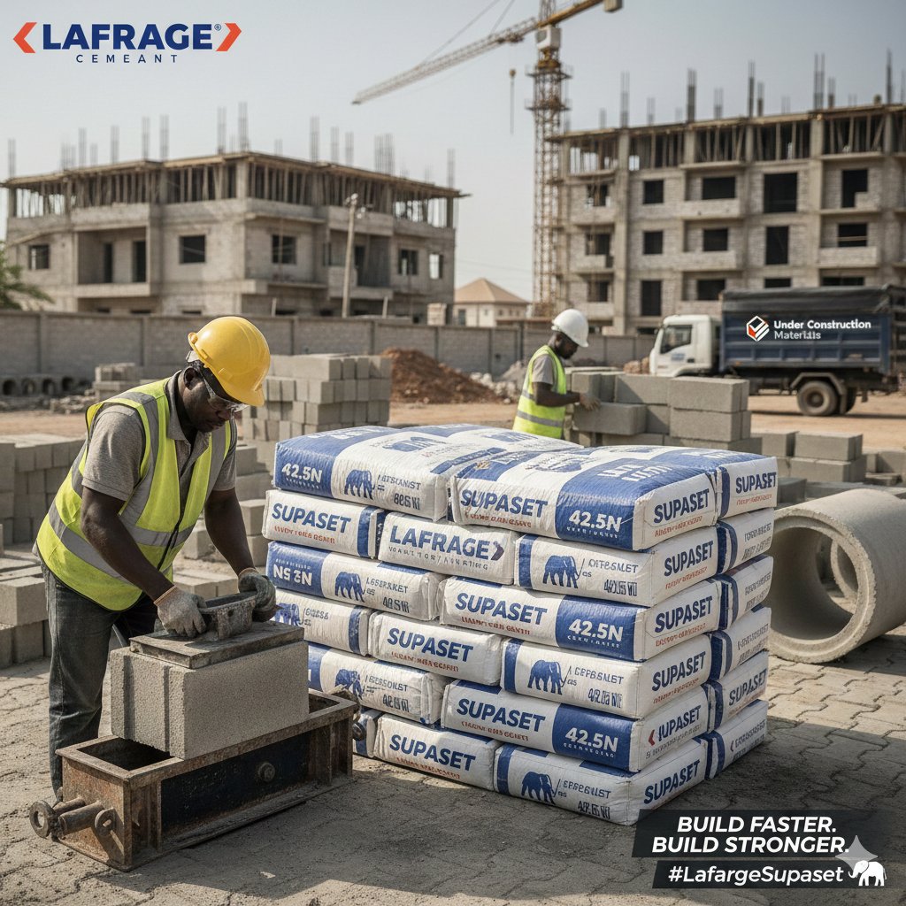 uc_materials's tweet photo. Need your blocks to set in record time? ⏱️
Lafarge Elephant Supaset is designed for high early strength and minimal breakage. The "Chairman" for solid structures is just a click away! 🐘💪
Shop here: https://t.co/tgwmjQqJd3
#Construction #NigeriaRealEstate #Lafarge #Supaset https://t.co/yppi6CjGyO