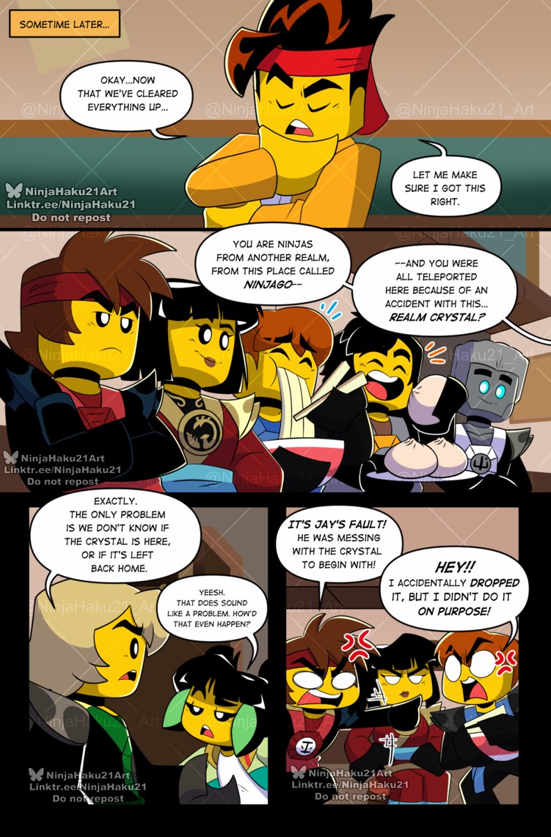 NinjaHaku21_Art's tweet image. LMK X NInjago Pg. 5/???  

After all the chaos, the two groups sat down and explained what exactly is going on! And Cole and Jay finally get the food they wanted xD
 enjoy! 
 #LEGOMonkieKid #Ninjago