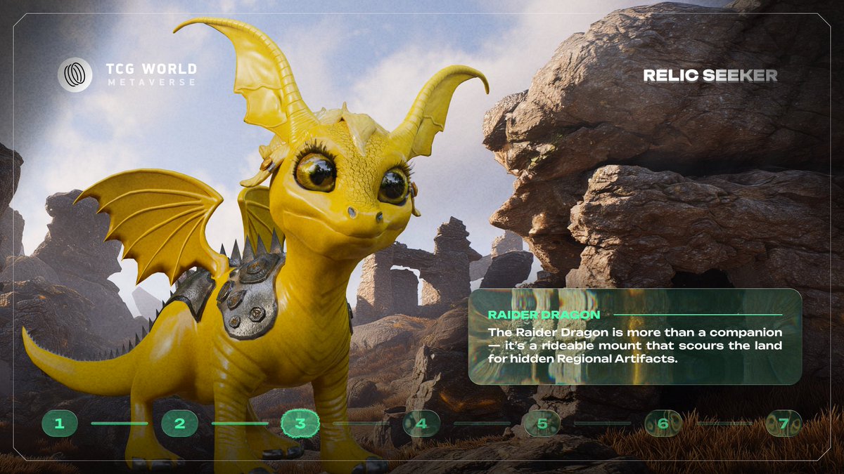 2 DCC and you’re riding in style. 🐉🔥

The Tier 2 Raider Dragon unlocks land riding and begins searching for Regional Artifacts as you explore.
A serious step up in mobility and gameplay.

This is where Dragons start to matter.
opensea.io/collection/tcg…