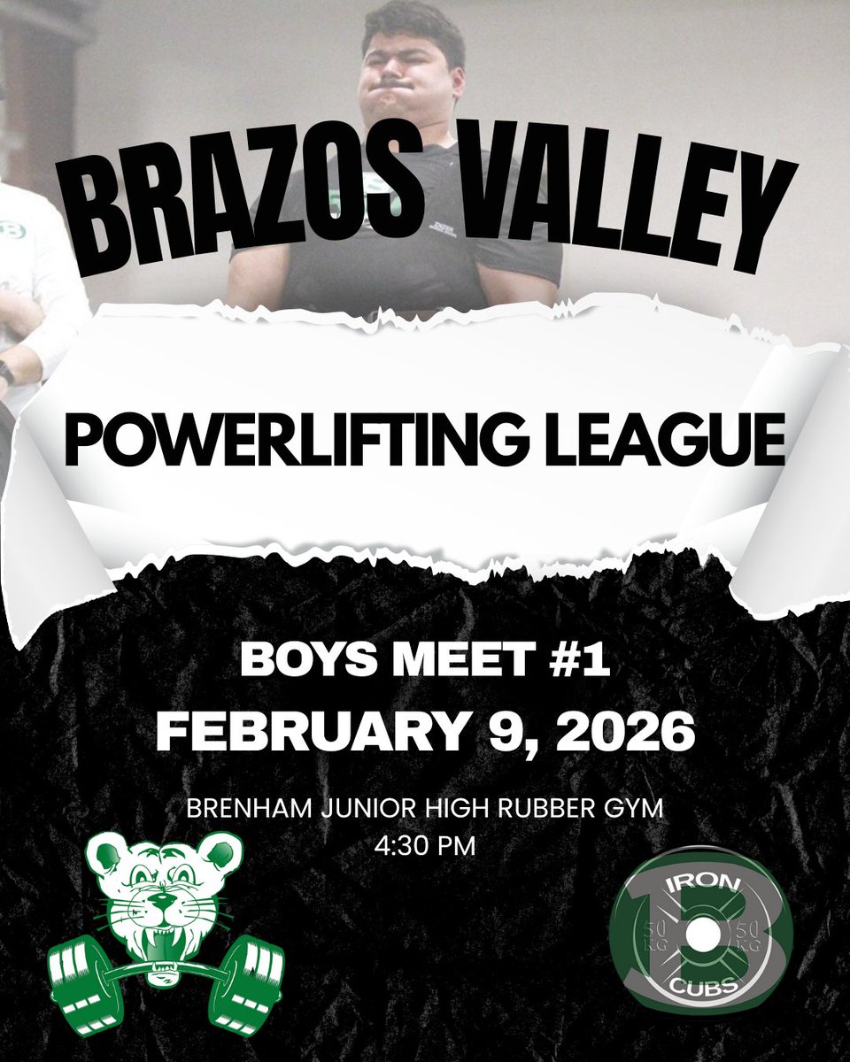 Come support the Iron Cubs tonight! Our first home powerlifting meet of the season starts at 4:30PM in the BJHS Rubber Gym. #IronCubs