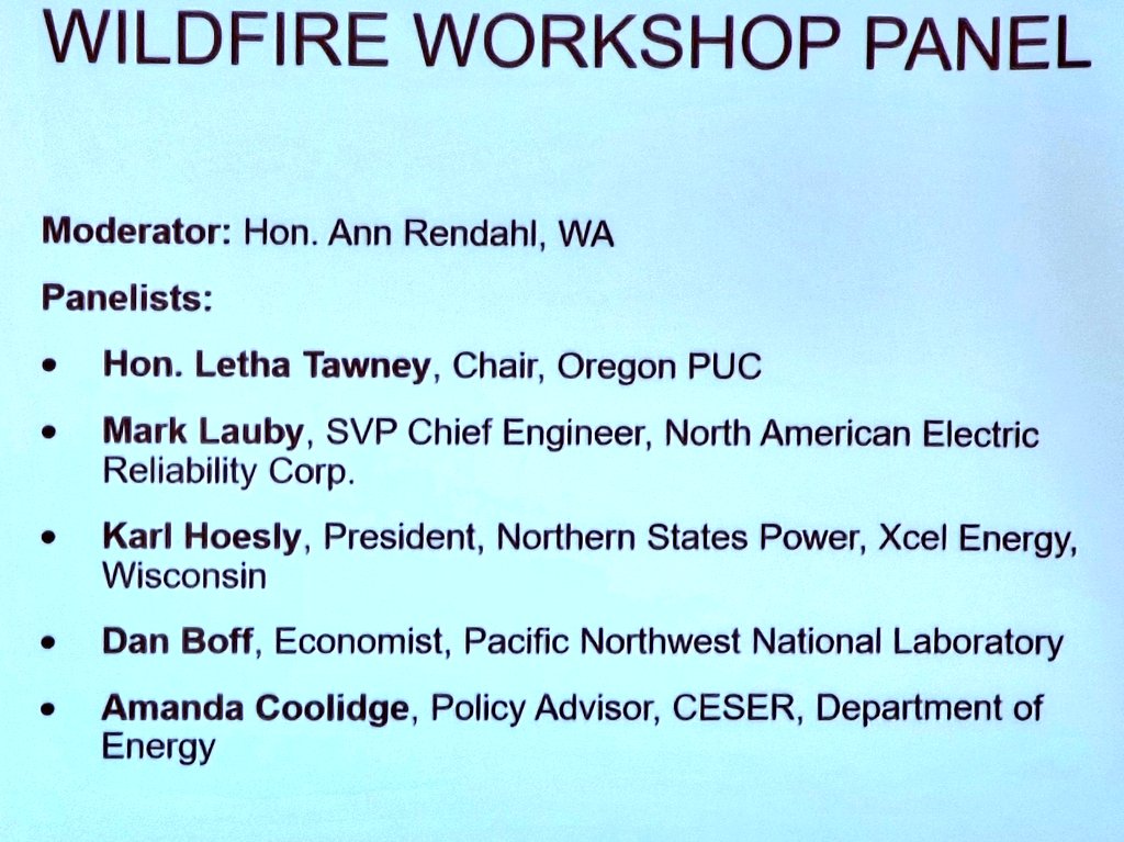 TimmAida's tweet photo. Packed room &amp; hallway listeners for workshop on NARUC’s new #WildfireWorkbook, moderated by @NARUC President Ann Rendahl. Great discussion on risk mapping, grid-hardening tradeoffs &amp; cost recovery, plus emerging wildfire issues shaping the next edition #NARUCWINTER2026 https://t.co/fbvbVXjvZz