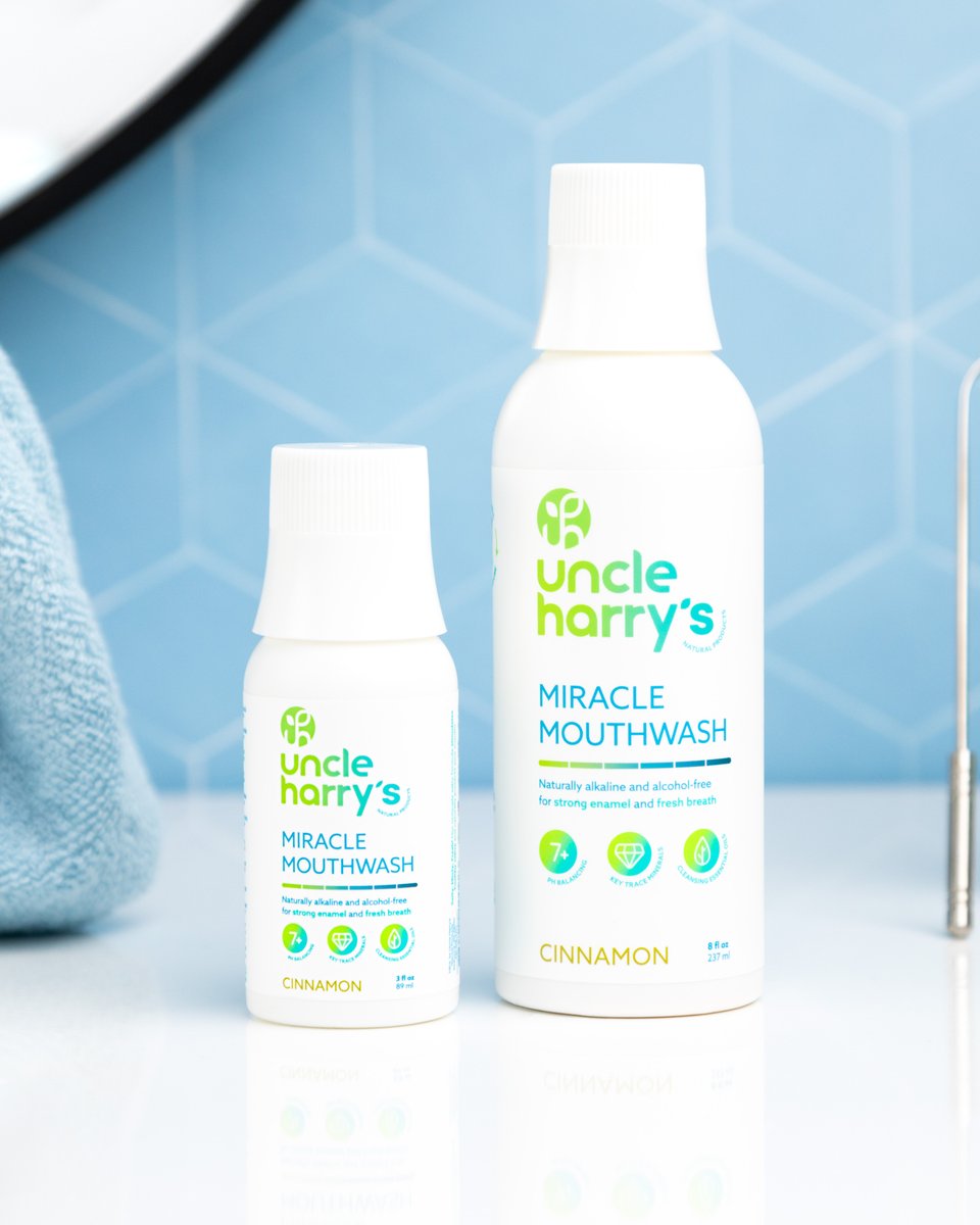 uncle_harrys's tweet image. We’re excited to introduce our Cinnamon Miracle Mouthwash! 

To celebrate, head over to UncleHarrys.com for 25% off!
 
 #MiracleMouthwash #Mouthwash #Cinnamon #New #AllNatural #OralCare #EssentialOils #Peppermint #FluorideFree #Alkalizing #Natural #Fresh #UncleHarrys