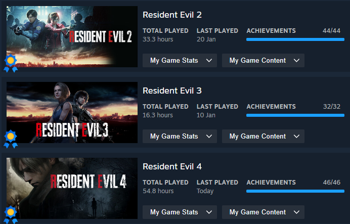 Jackzi_'s tweet photo. ☂️Resident Evil 2, 3, 4 100%☂️ https://t.co/5F46jCEpIu