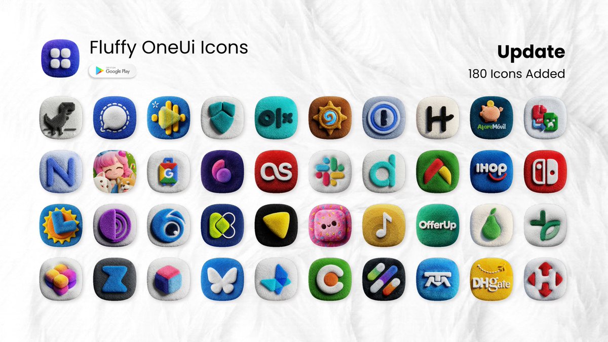 #update

'Fluffy OneUI Icons' v1.7 Update is live

• 180+ new icons added
• total 2108+ icons
• redesign some icons
• fixed not applying icons

🎁 5 free codes Giveaway: Follow me and repost this
Result ends in 48 hrs

🧡 Download now
play.google.com/store/apps/det…