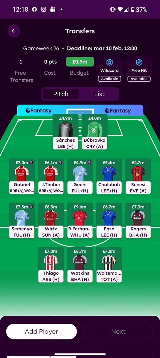 sebas_ascencio's tweet photo. @FPLGOAT7 Watkins to Gyokeres or some mid for Rice? https://t.co/h8uV4gFDyu