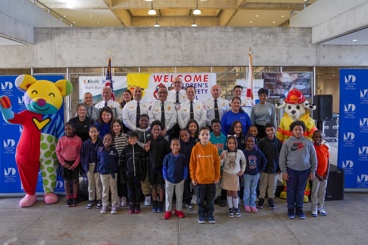 MiamiDadeFire's tweet photo. Miami-Dade Fire Rescue (#MDFR) was proud to join @JacksonHealth’s Miami Burn Center and other local fire departments today at the 38th Annual Children’s Fire Safety Festival.

Held in recognition of National Burn Awareness Week, the event provided kindergarten through third-grade students with essential, age-appropriate fire and burn safety education.

The MDFR Community Affairs team engaged participants by teaching how to properly dial 9-1-1 during an emergency and reinforcing basic fire safety information, including the importance of having working smoke alarms.