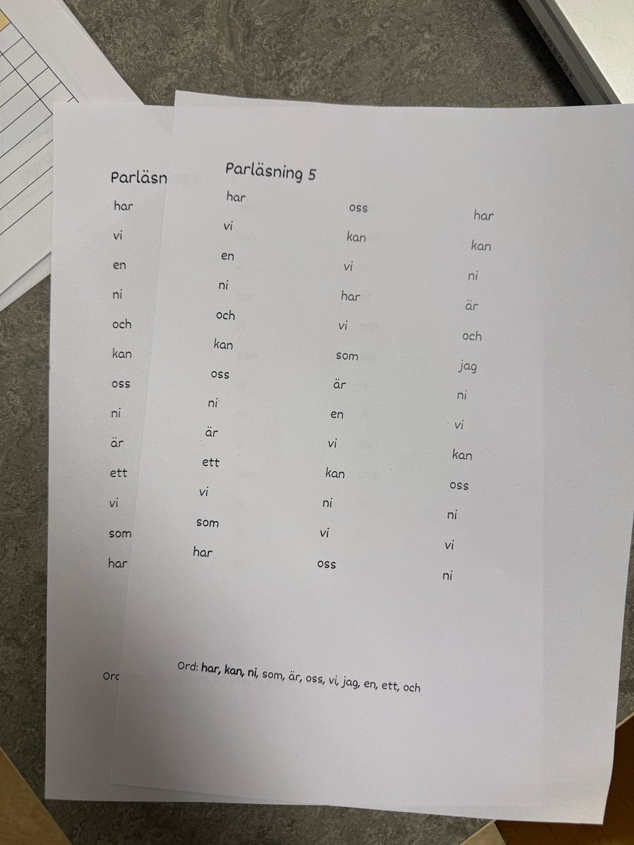 ajentan's tweet photo. Måndag igen och eleverna börjar med intensivperiodens sista läslista! De läser vartannat ord i par varje morgon i 8-10 minuter. https://t.co/EOQZpILE3k