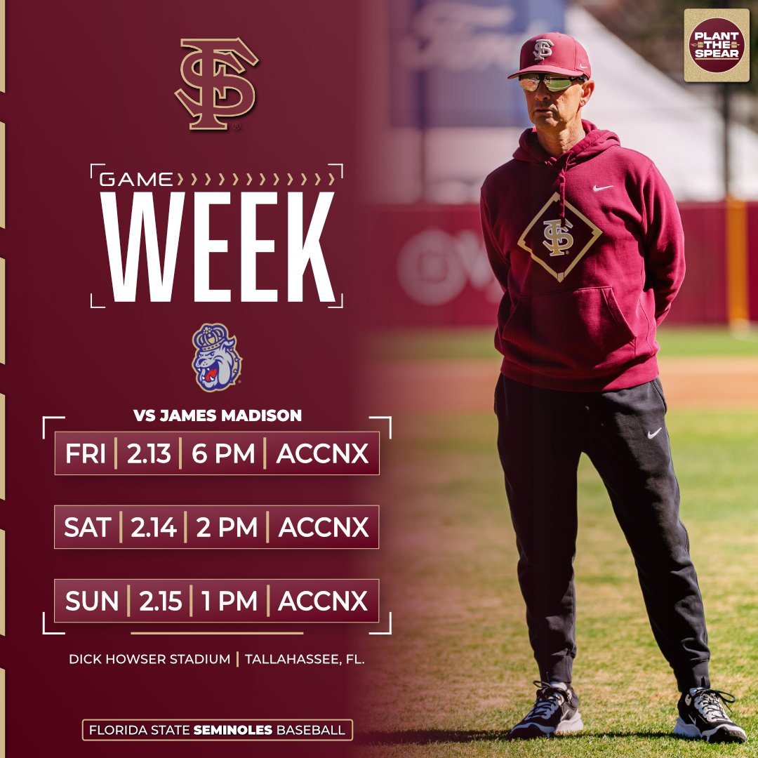 Plantthespear1's tweet photo. The wait is almost over... There's baseball being played in Howser THIS WEEK 🏟 ⚾️
Go Noles!!🔥🍢 #BeatJMU https://t.co/bpps1c7dxH