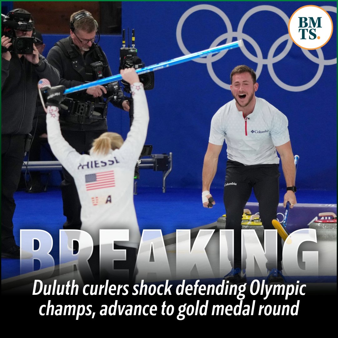 bringmethenews's tweet photo. Team USA had never reached the semifinals in mixed doubles curling, but the duo from Duluth is going for gold after today's stunning upset. https://t.co/s2eHwWbnTN https://t.co/jwur8Jthji
