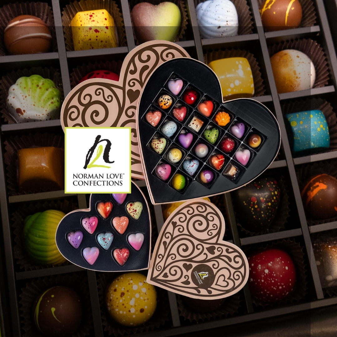 Happy #Valentines Day from our friends at #NormanLove Confections in #BocaRaton and #DelrayBeach! Check our the  limited-edition flavors like Banana Desire and Sip of Champagne!! bit.ly/4trMreI