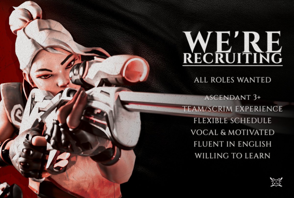 We're still recruiting!🦊 We're looking for Flex Controller/Recon Main players. 
Details in the photo below. 

 For any further information, dm this twitter account or please contact me on discord ( .amitea )  
#lfpvalorant #VCTGameChangers #VALORANT