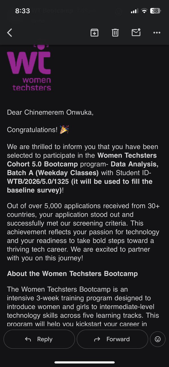 Emjhay220's tweet photo. #WomenTechsters #WTBootcampCohort2026 @Tech4DevHQ  I feel so ecstatic to embark on this journey. https://t.co/PDQdlnzDSf