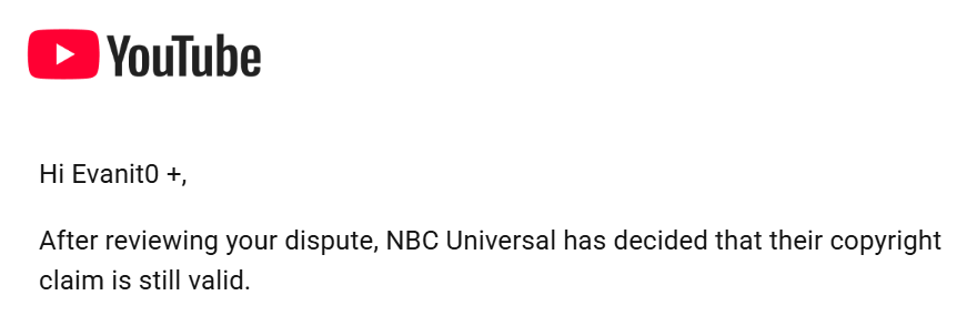 This just in, according to Youtube, a company can just decide they own your face and there is nothing you can do about it, and YouTube will just agree with them.

Thanks <a href="/TeamYouTube/">TeamYouTube</a> for being so useful on this matter.

Guess I'll go start picking cotton for them or something. 😐
