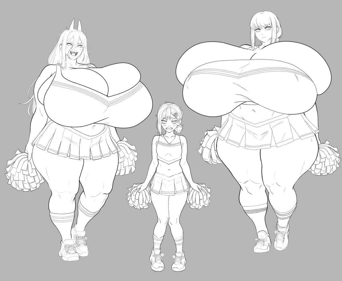 HEAVY WIP!!: 

Powah and kobeni and makima.... doodle..