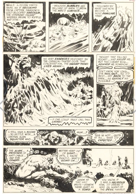 Bernie Wrightson and Jeff Jones Swamp Thing #9 Story Page 14
Original Art (DC, 1974). https://t.co/RYOOczg72U 