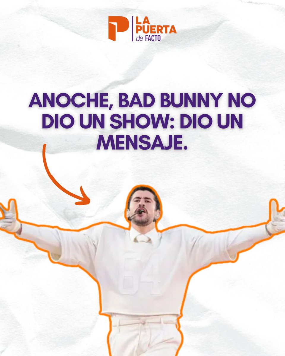 El show de Bad Bunny fue más que música: fue identidad, representación y mensaje social. En el escenario más visto del mundo, la cultura latina habló fuerte y claro. 📢📢

#BadBunny #CulturaLatina #Representación #MensajeSocial #SuperBowl