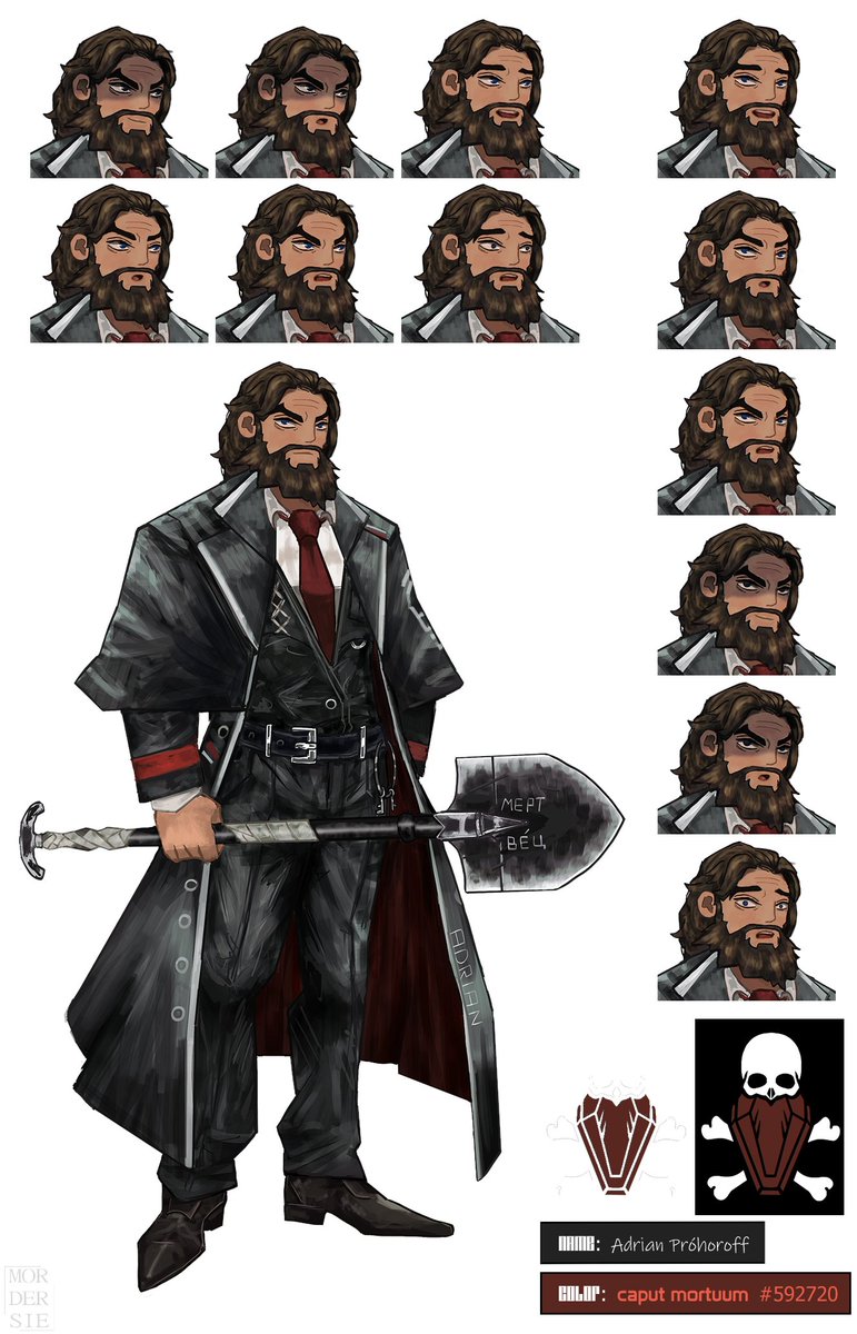 mordersie's tweet photo. Yeah, I guess I'm just going to post everything I had on my drive now

Here is my Limbus Company OC I made quite a long time ago - Adrian, The Undertaker

He's based on Russian novel "The Undertaker" (1831) by Alexander Pushkin

#art #digitalart #LimbusCompany #OC https://t.co/26btVgQm1f