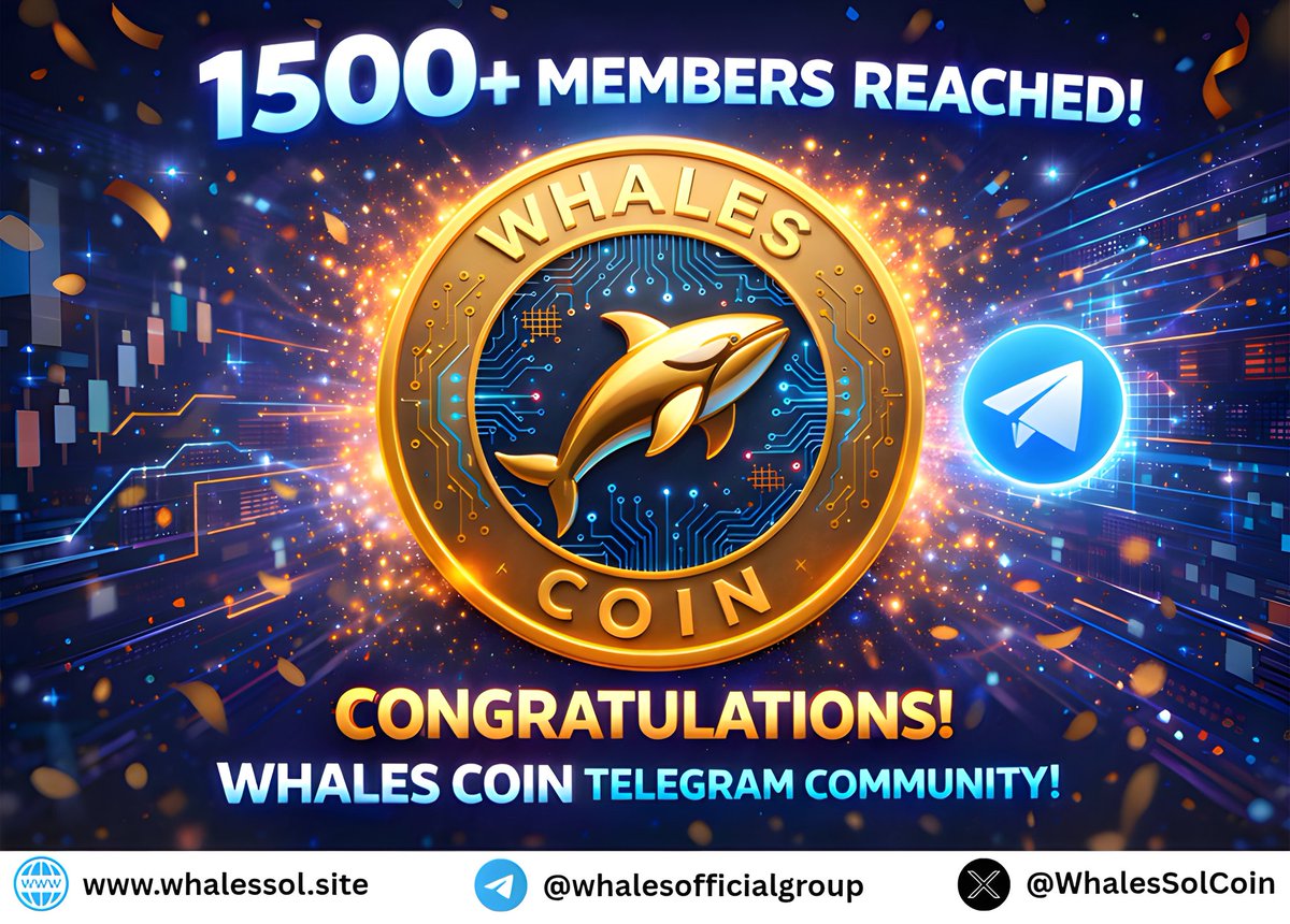 SethShahrukh1's tweet photo. Milestone Reached, 1,500+ Members!!!
We’re excited to welcome over 1,500 members to the Whales Solana Coin community! 

Your support and enthus mean a lot as we continue building a strong, community-driven project.
This is just the beginning🔥
TG 👇 Link:
https://t.co/mmW3XcnIPW https://t.co/UhO3jSnvve