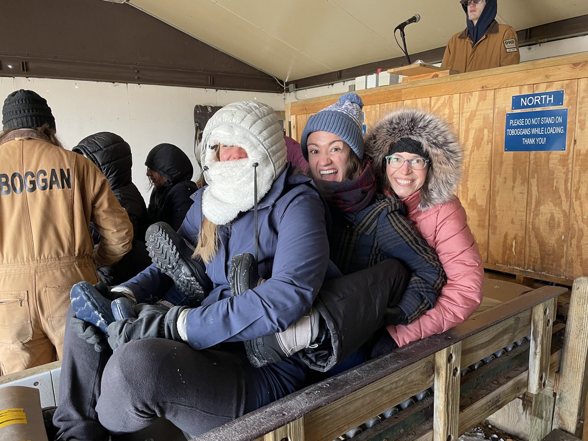 LantaDavis's tweet photo. You haven't really bonded as a faculty until you've gone on a toboggan run together. https://t.co/czZxajH746