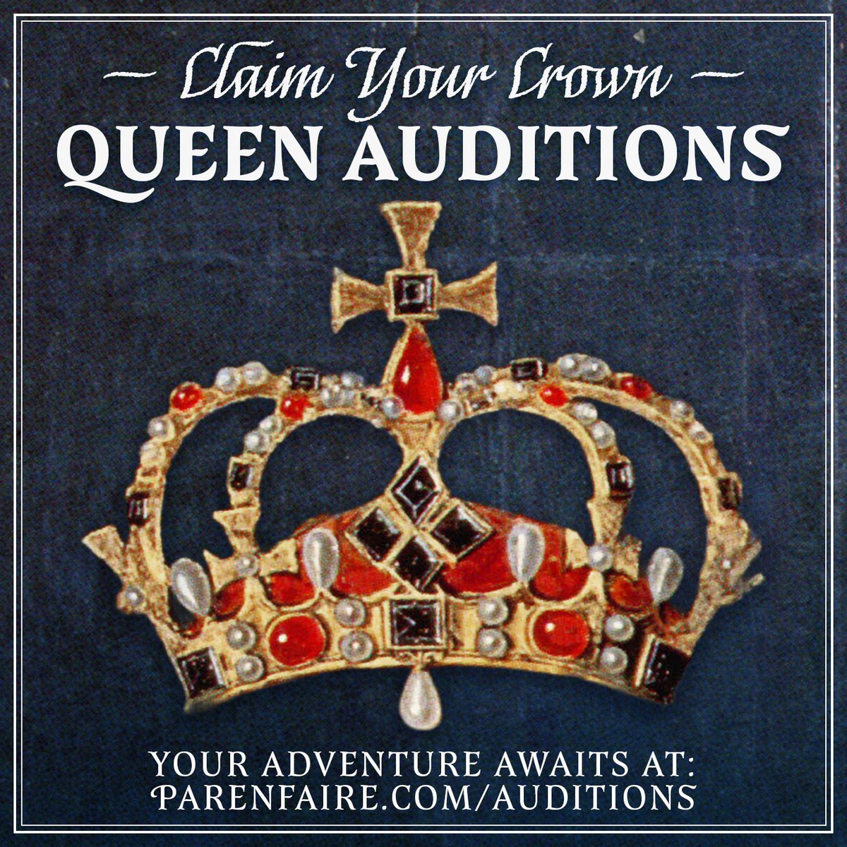 Hear Ye! Hear Ye! Auditions Approach!
Bacchanalian : Fri, Feb 13, 11am-7pm/Sat, Feb 14, 10am-5pm
Blackfryar : UPDATE: Sat, Feb 14.  Sun, Feb 22, 10am-5pm
Grab the full audition details and fill out your audition form and grab all the details here: parenfaire.com/auditions.html
