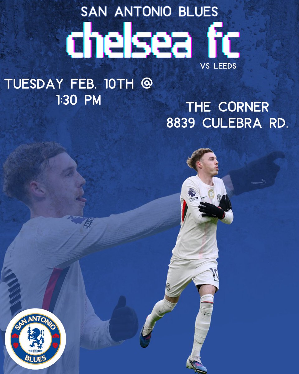 Time to reclaim point from dirty Leeds. Join the rest of the SA Blues crew at The Corner tomorrow at 1:30 PM as Chelsea looks to make it 5 in a row!

Up the SA Blues💙