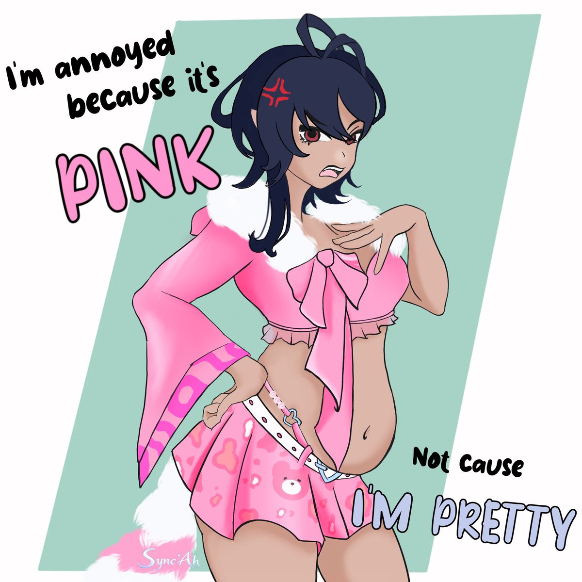 I’m NOT A FAN of PINK! 😝 

I’m supposed to be sleeping for work tonight.
Enjoy a simple drawing! Might improve it later xD
#SyncArticity