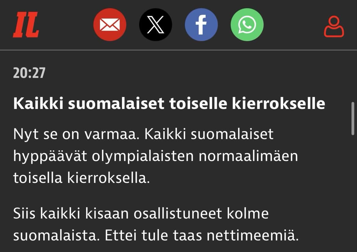 Aiheellinen loppukaneetti oli 😁