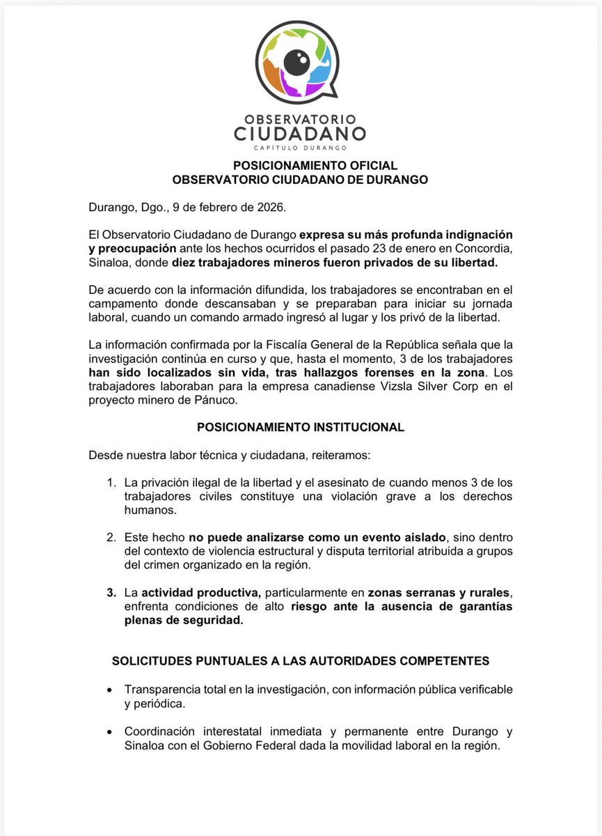 Observatorio Ciudadano de Durango AC tweet media
