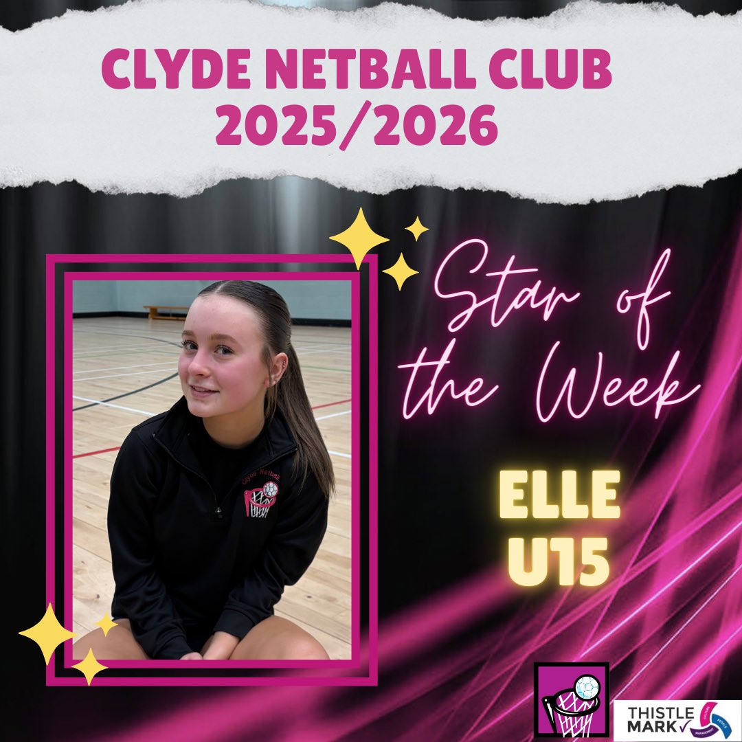 Well done to this weeks ⭐️’s of the week who all stood out at training for working on all aspects of their skills &amp; drills 👏🏻

U11 - Niamh McMillan
U13 - Sophie McMillan
U15 - Elle McGregor

#starsoftheweek #clydenc