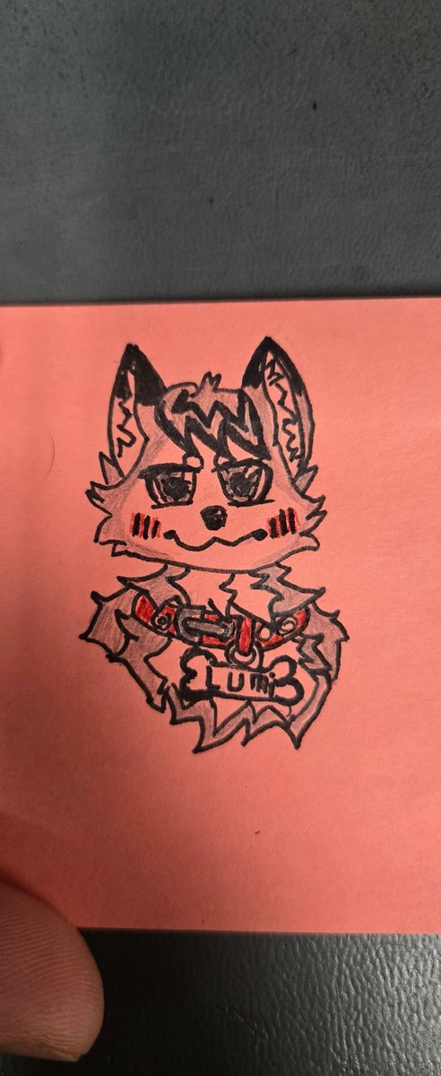Luminaldemize's tweet photo. A sketch of Lumine in his shiny new collar 
#furry #furryfandom #furryart #drawing https://t.co/tHMPHP8wlS