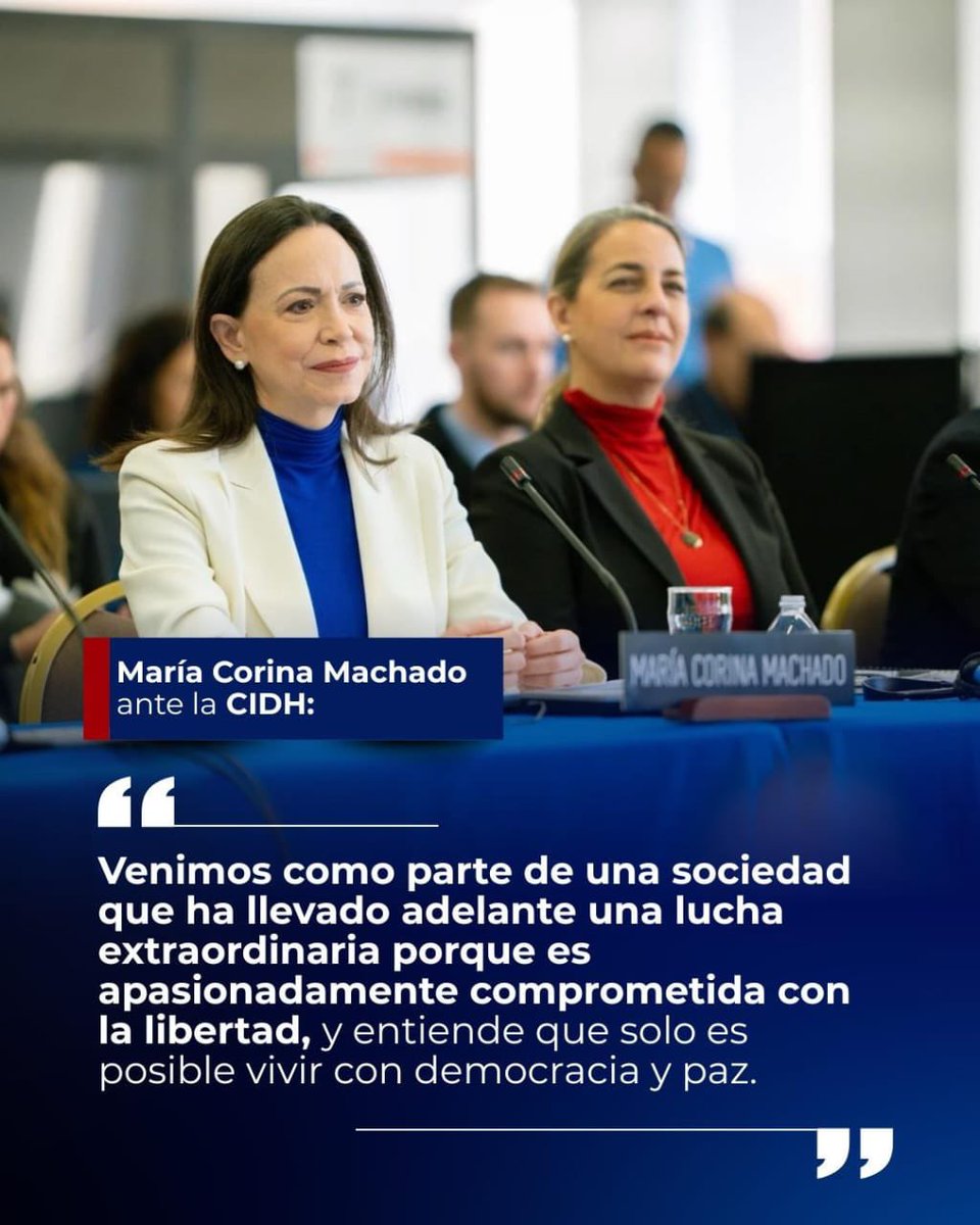 ReporteYa's tweet photo. #9Feb #EnFrases #MariaCorina
@VenEsVenezuela: María Corina Machado en la #CDIH https://t.co/e18Bio112Q