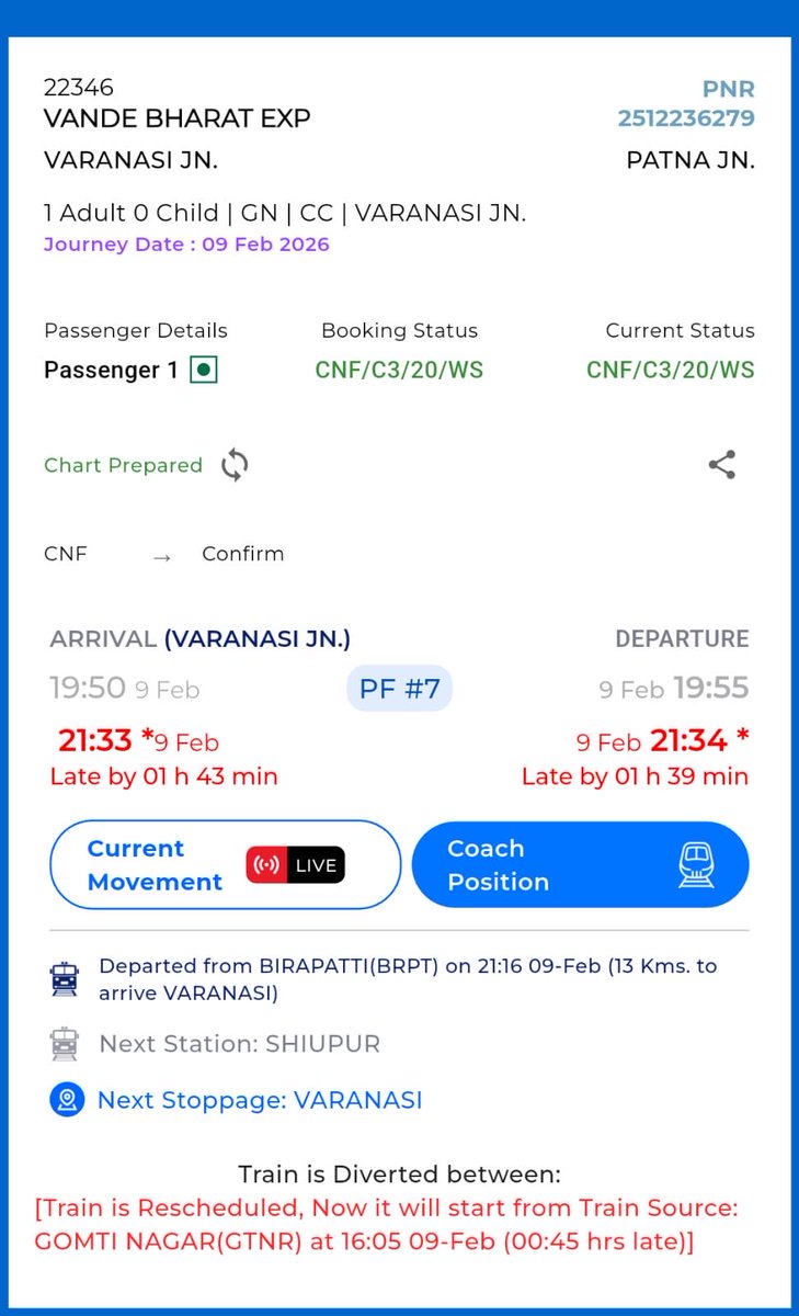 Priyanka_simply's tweet photo. Hello @IRCTCofficial 
I got off Vande Bharat Express 22346 just 20 minutes ago at Patna Junction. I was in C3 at seat 20 where I left a bag of sweets on my tray table. Any chance it can be tracked and returned? Please help. Attaching my ticket for reference.
#irctc #vandebharat https://t.co/C8WLt2FNQh