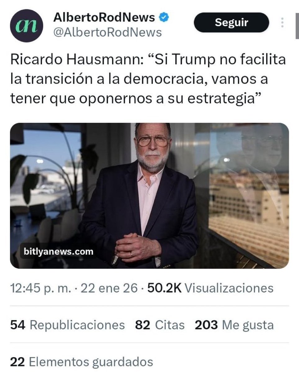 Recuerden... 
Ricardo Hausmann: "No somos mancos, tenemos capacidad de actuar y de mover las cosas de aquí en adelante". 👇. 
El desespero es enorme. 🤷‍♀️