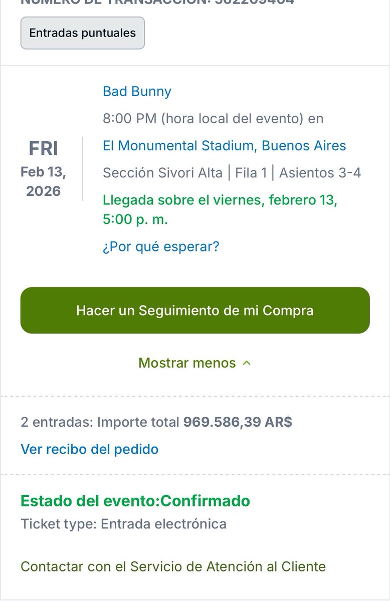 debihmarjovsky's tweet photo. Vendo 2 entradas BAD BUNNY https://t.co/INXgCc1rsX
