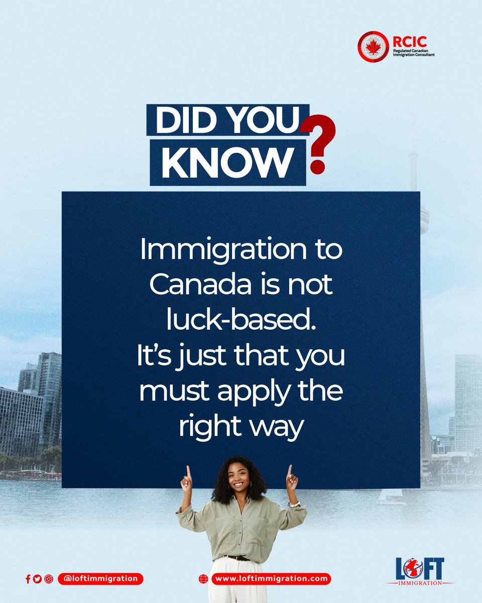 Many applications fail not because people aren’t qualified — but because they apply blindly.

If you want clarity and a proper pathway, don’t guess.
👉🏽 Book a free consultation call and let’s guide you correctly. Send us a DM to start now !
.

#loftimmigration #canadaimmigration