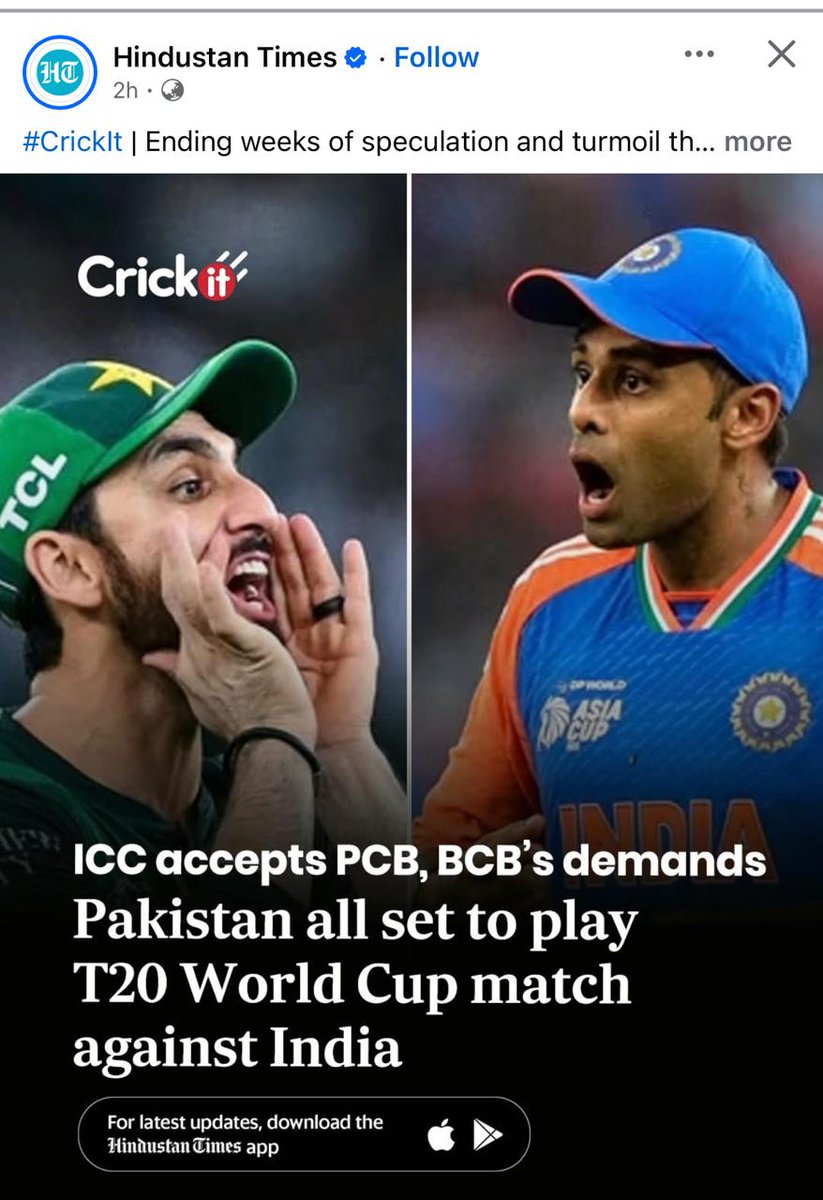 asif38689's tweet photo. Indians, just accept it…!
PCB and BCB have firmly stood their ground, and the ICC has acknowledged their stance. 🇵🇰🤝🇧🇩 #CricketUnity #PAKvIND #ICCUpdate 
#T20WorldCup https://t.co/mpUsOG7qGl