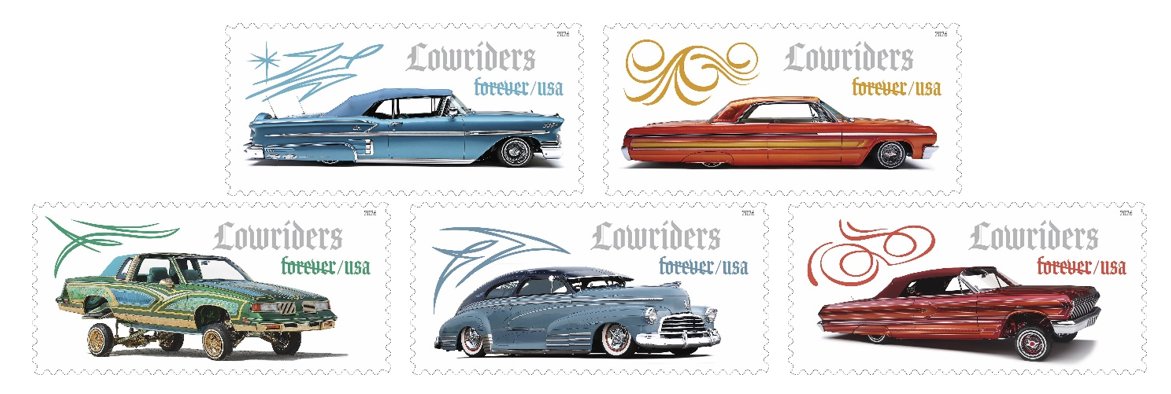 On Mar. 13, USPS will issue Lowriders, a set of new commemorative postage stamps. The first-day-of-issue event will be held in San Diego.  For more info, visit: about.usps.com/newsroom/local…
#LowridersStamps #USPS